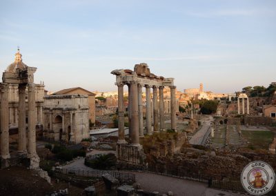 Atardecer desde el mirador con vistas al Foro Romano